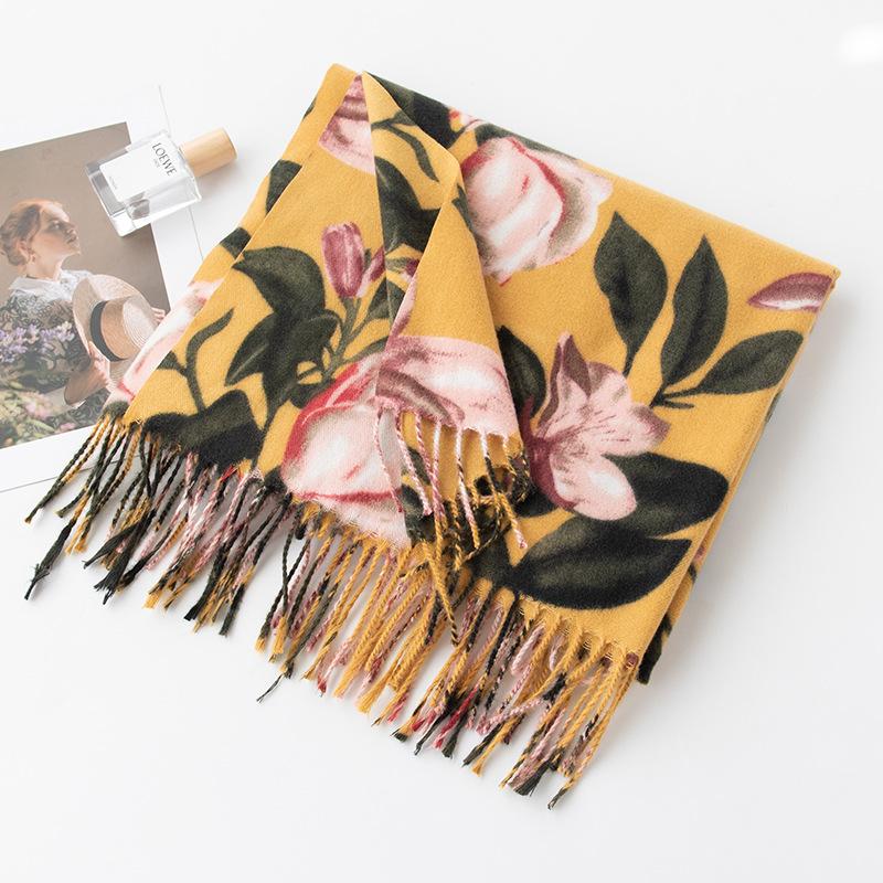 2024 Autumn/Winter New Printed Scarf Women'S Fashion Commuting Warm Scarf Imitation Cashmere Scarf Couple'S Shawl