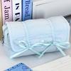 Solid Color Pencil Case Bow Drawstring Stationery Organizer INS Pen Bag  Gift