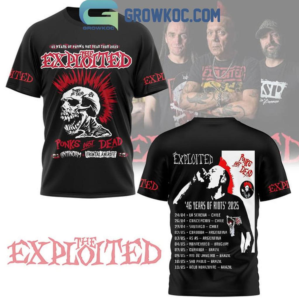 The Exploited 46 Лет Беспорядков 2026 Расписание Величия 3D Футболка
