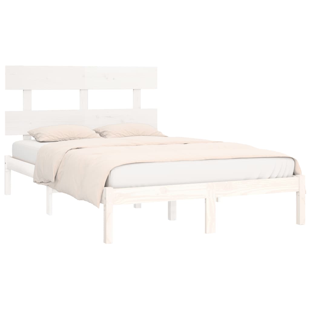 Solid Wood Bed White 180 x 200 cm