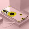 Роскошный чехол для телефона из ТПУ с ремешком для Xiaomi Poco F4 F5 M4 M5 X3 X4 X5 13T Redmi Note 10S 11S 10C 13C A36 Sunflower Little Daisy, черный дизайн