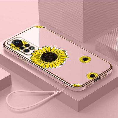 Роскошный чехол для телефона из ТПУ с ремешком для Xiaomi Poco F4 F5 M4 M5 X3 X4 X5 13T Redmi Note 10S 11S 10C 13C A36 Sunflower Little Daisy, черный дизайн