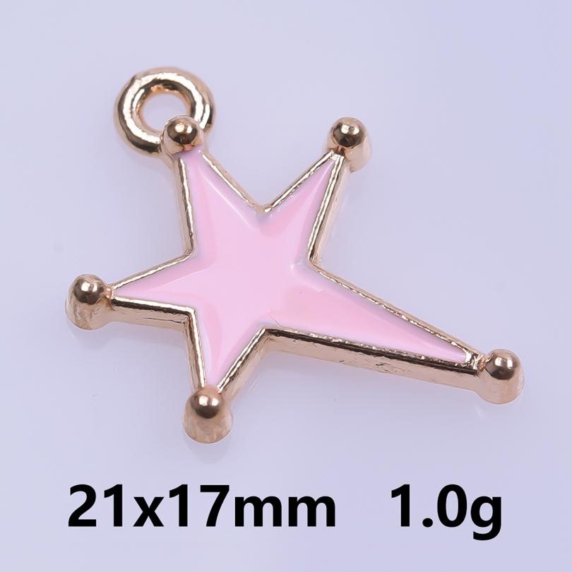 Pink Love Girl Accessories Enamel Bulk Charms For Jewelry Making Supplies Moon/Flower/Butterfly Pendants Charm DIY Earring Craft