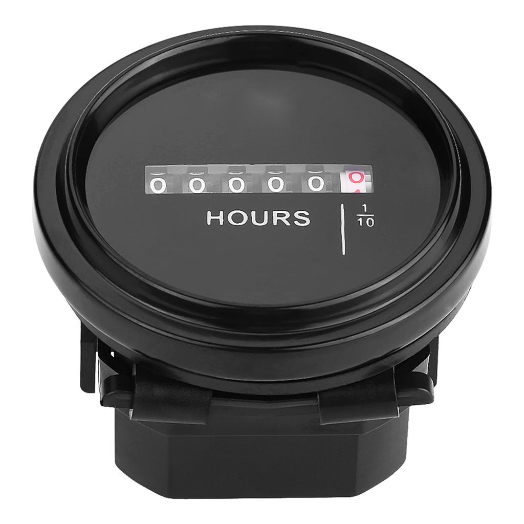 DC 8‑80V Round Mechanical Hour Meter Gauge Timer Hourmeter for Car Truck Boat Engine