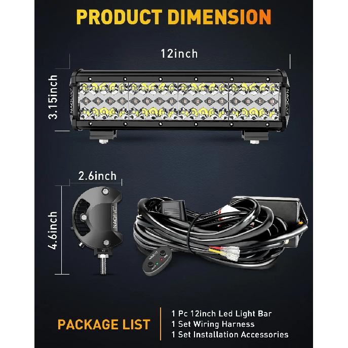 12inch 20Inch Led Light Bar 60W 105W 4 Modes Work Lights Spot Beam Daytime Running Light Bar for Motorcycle 4x4 Led Ramp Offroad