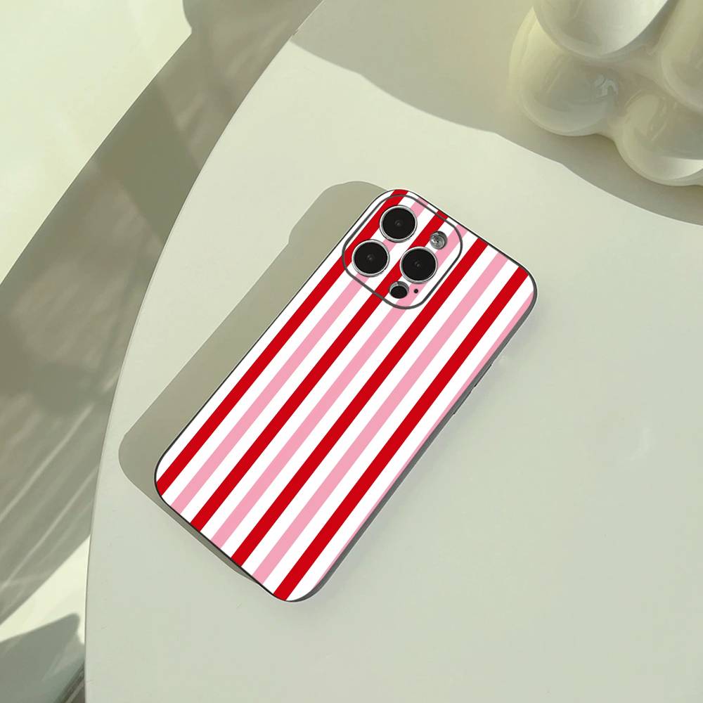 Простой Чехол-Бампер в Полоску для iPhone 17,16,15,14,13,12,11 Pro Max,16Plus,XS Мягкий Черный
