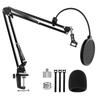 microphone stand microphone arm tabletop category condenser plug-in type microphone holder pop blocker gooseneck pop guard shock mount set Live