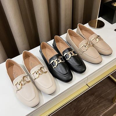 Модный бренд Металлические цепочки Оксфорды Женские туфли 2 способа ношения босиком Лоферы Женские балетки Мокасины Кроссовки Женские Маленькие кожаные туфли