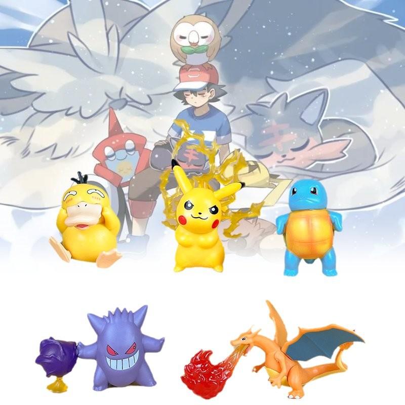 Adorable Pokmon Pikachu Bulbasaur Squirtle Psyduck Pvc Figurine Set 10cm Collectible Toys
