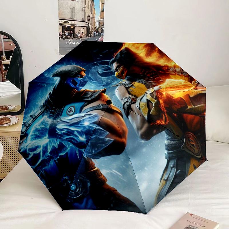 Warriors Of The Mortal Kombat Umbrella 8-Frame for Travel, camping, Casual Lightweight Portable Umbrella, Essential for every family Holidays Gift
