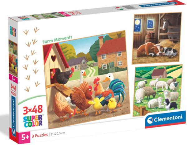 3 x 48 piece puzzle. Super colorful. Farm Moments