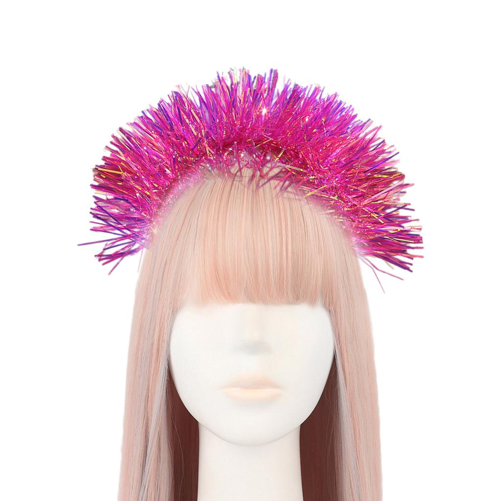 Cute Hairband with Colorful Tinsel Perfect for Parties Stage Performences Eye-catching Party Headband Birthday HeadWear