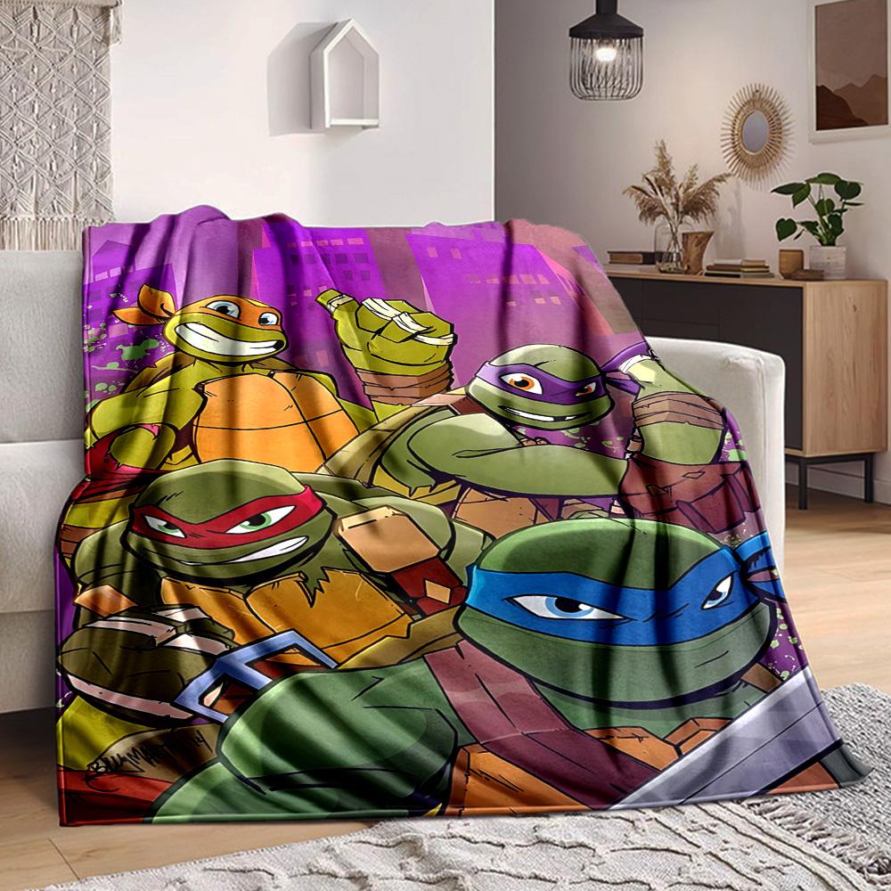 1 шт. Плед с черепахами. Универсальный для дивана, офисной кровати