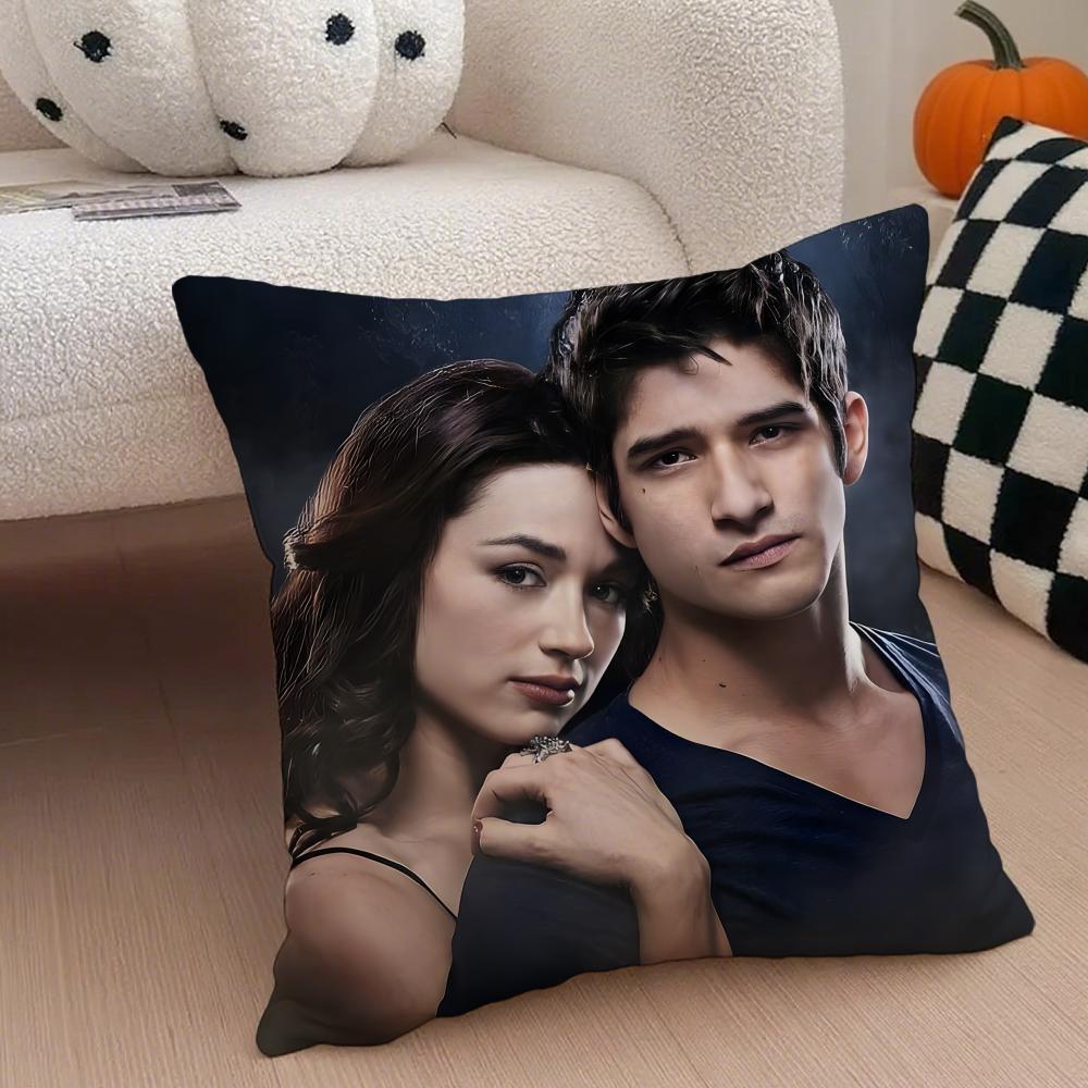 Supernatural Teen American TV TTeen Wolf Cushion Cover Throw Pillow Cover Hidden Button Durable Polyester Chair Cushion