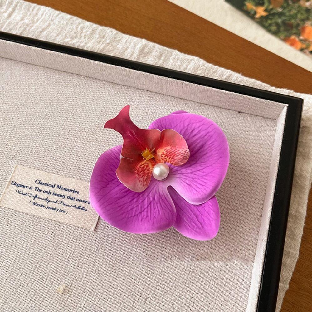 Butterfly Orchid Orchid Flower Hairpin Pearl Girl Hair Clip Sweet Flower Hair Clip Women