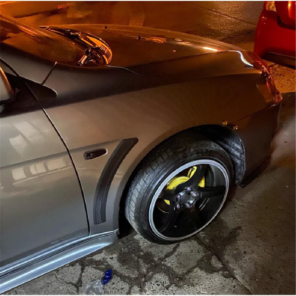 2x Matte Black Front Fender Side Vent Cover For 2008-2015 Mitsubishi Lancer EVO