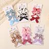 3Pcs/Set Sweet Cute Bows Hair Clip Fresh Printing Flower Checkered Hairgripes Lace for Girls Striped Yarn Barrette Gifts