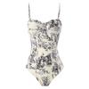 2023 Retro Print Women's Swimwear: One-Piece Swimsuit and Bikini with Sun Protection Long Dress - Two-Piece Set