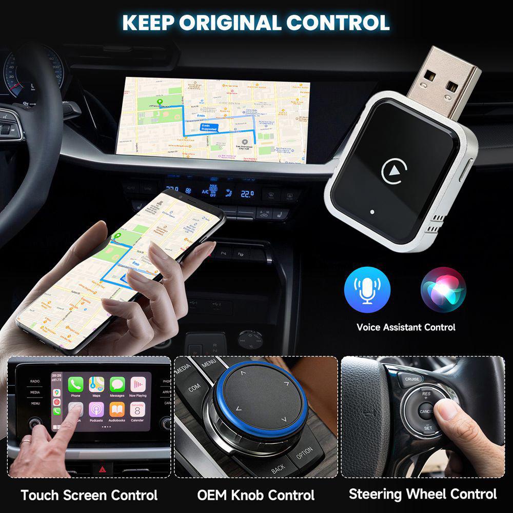 2026 Беспроводной адаптер CarPlay и Android Auto: Проводное к беспроводному соединение