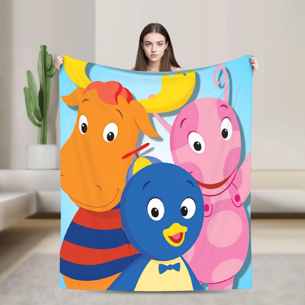 Мультяшное одеяло The Backyardigans Качественное Уютное Постельное белье Пледы Зимнее Самолет Путешествие Стул Диван Кровать Смешной Покрывало