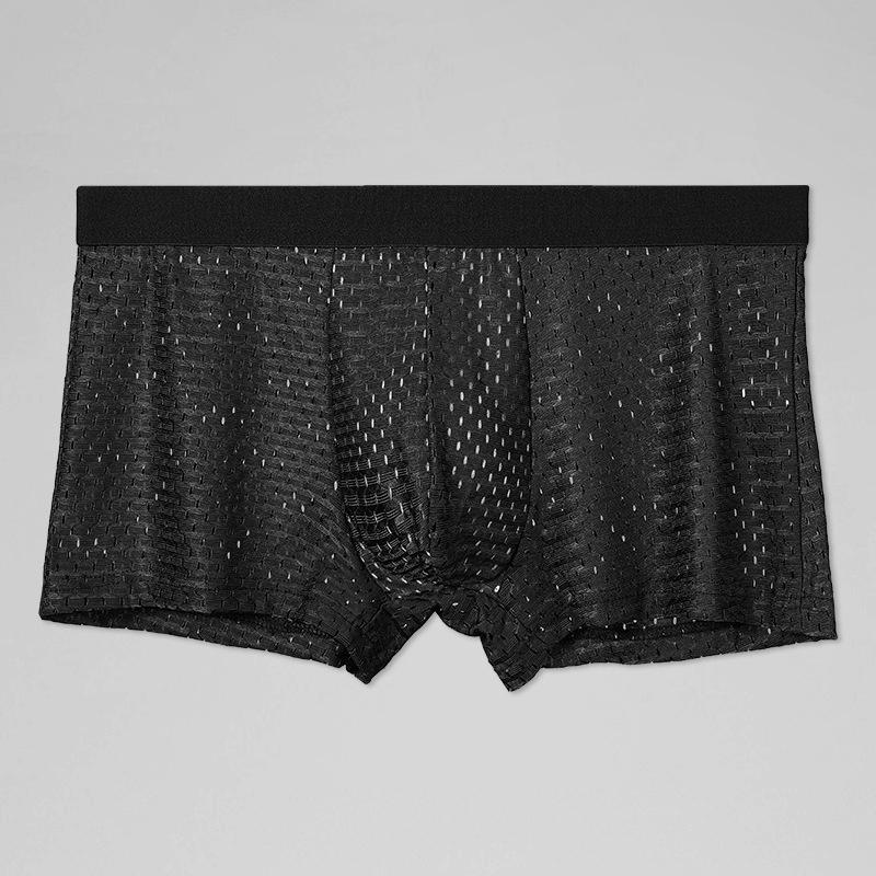 Мужские сетчатые дышащие трусы-боксеры Ice Silk - прозрачные, сексуальные, летние, тонкие