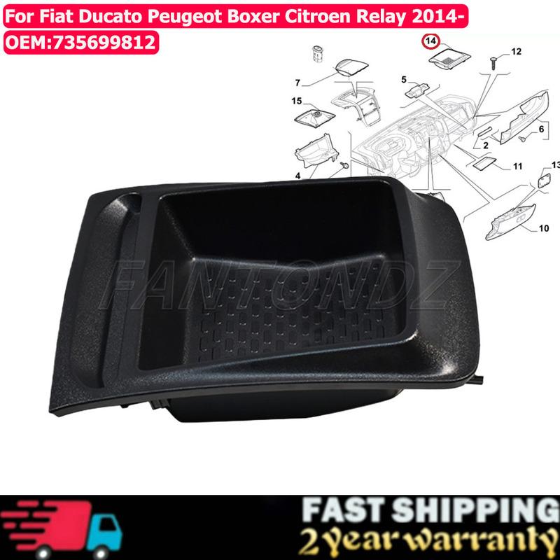 Car Dashboard Centre Storage Box Tray For Fiat Ducato Boxer Citroen Relay 2014-On Replace 735699812 Car Storage Box Accessories