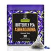 Tea from Clitoria and Ashwagandha (30 Pak, 1.65 G), Butterfly Pea Ashwagandha Herbal Tea, Blue Tea