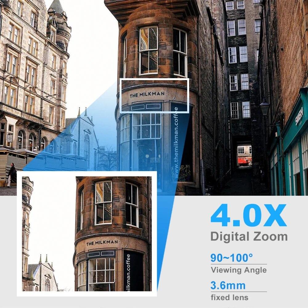 Новая Wi-Fi камера 3MP IP для улицы с 4-кратным цифровым зумом, беспроводной монитор безопасности, полноцветная камера ночного видения с искусственным интеллектом, умная камера слежения за безопасностью