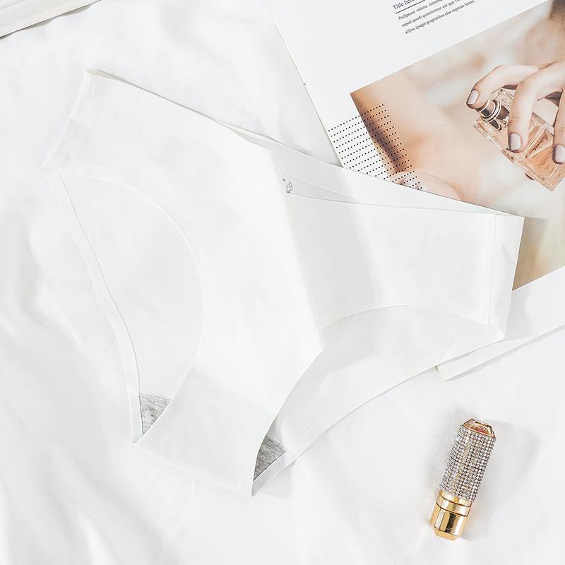 Women Ice Silk Solid Seamless Underwear Pantie Color Soft Comfortable Briefs Lingerie Women Underwear Briefs