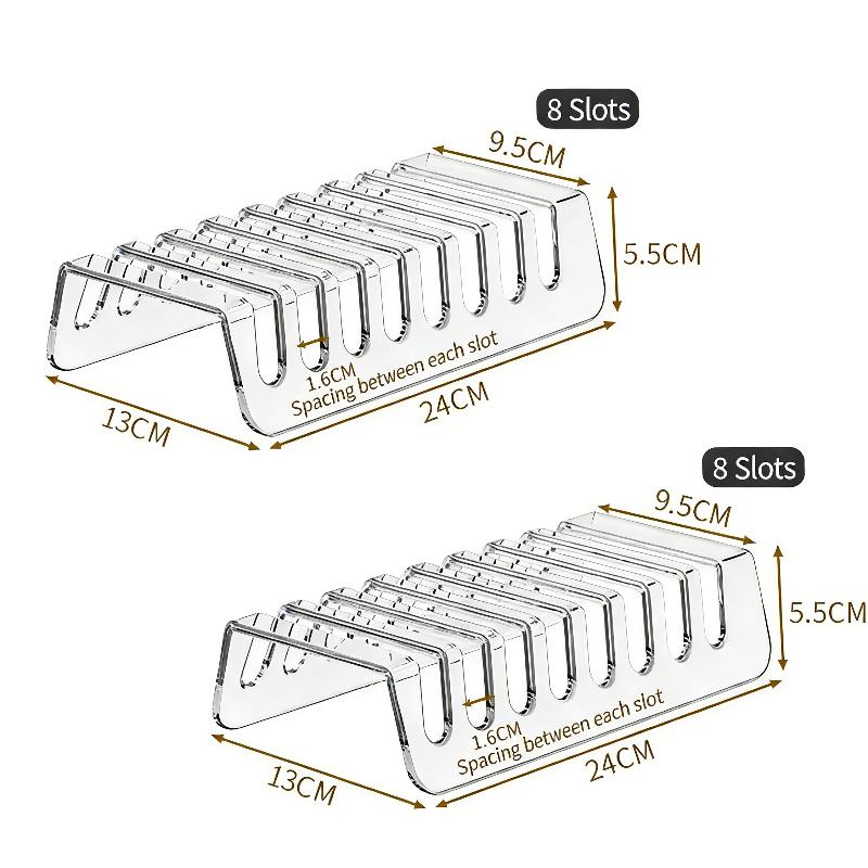 Clear Acrylic CD Display Shelf 2PCS 6 8 Grid Storage Organizer for Home Office Media Collection