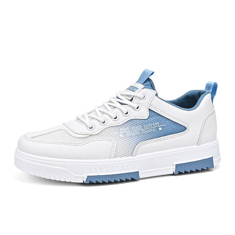 Новые дышащие сетчатые студенческие кеды лето 2024 модные спортивные увеличивающие рост мужские туфли повседневные универсальные мужские белые туфли