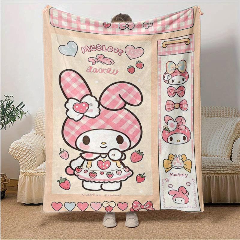 1pc My Melody Dance Blanket, Soft Throw for Home Decor, Gift Idea, Living Room, Travel, Camping, Car Blankets, Beach, Office Naps, Suitable for All Se
