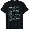 Wakeup Gaming Again, Ramen Anime Gaming Restart T-Shirt Graphic T Shirts Men Clothing Tops Streetwear Camiseta Hombre