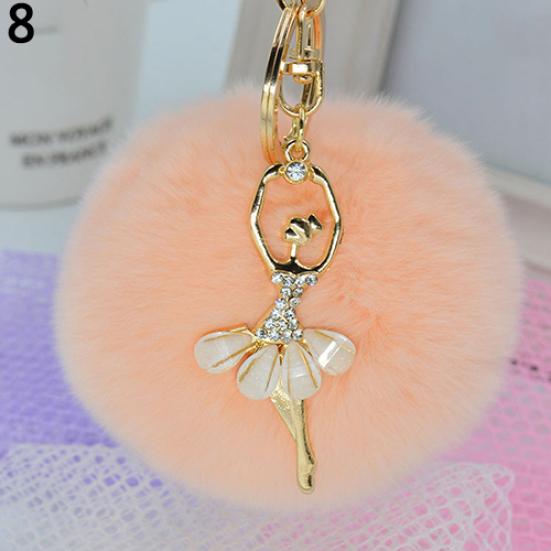 Брелок с меховым шариком ангела, сумочка, брелок для ключей, автомобильный брелок