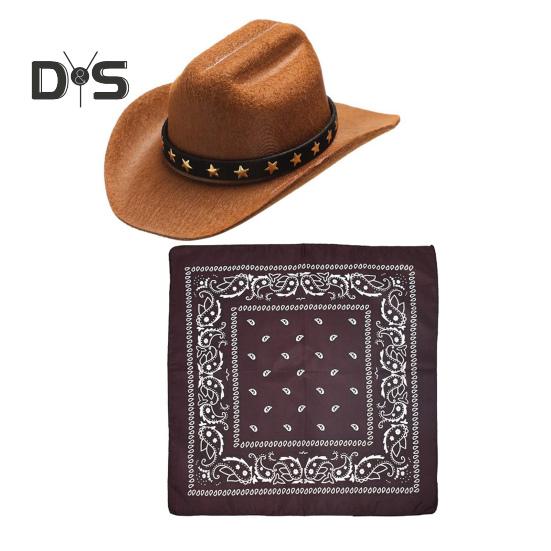 Костюм ковбоя для крыльца гуся, ковбойская шляпа в стиле вестерн с банданой, праздничный костюм гуся для 23-дюймовой/17-дюймовой цементной статуи гуся