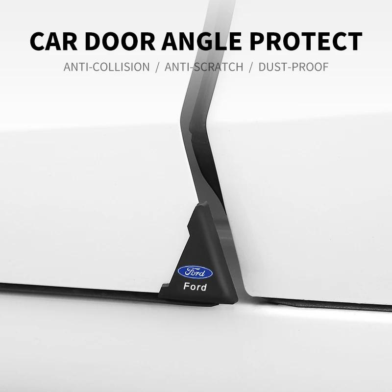 Car Sticker 2pcs Silicone Car Door Corner Cover Bumper Scratch Protector For Ford Fiesta C-Max Kuga Ranger Raptor KA Fusion ST T