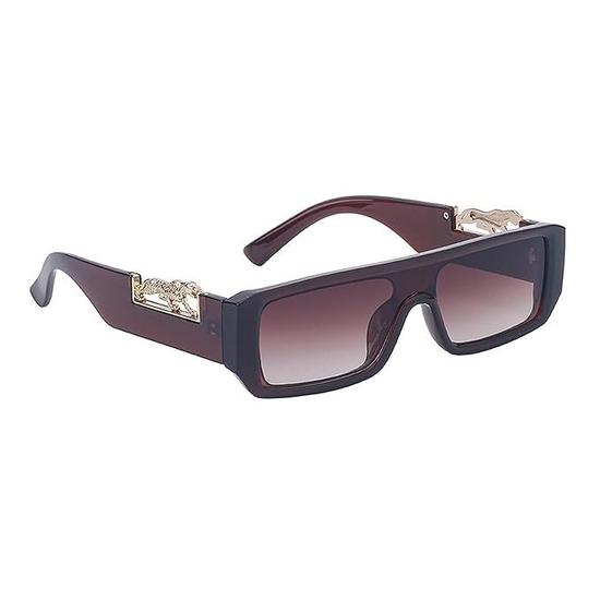 Солнцезащитные очки Dervin UV Protection с широкими прямоугольными ножками и леопардовым принтом для мужчин и женщин
