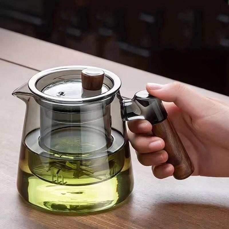 Glass Teapot with Wooden Handle