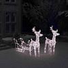 VidaXL Christmas Decoration Reindeer and Sleigh 160 LED 130 Cm Acrylic 328514
