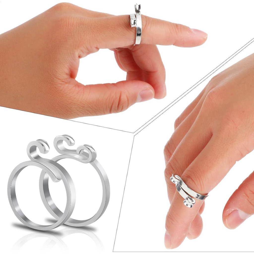 Adjustable Knitting Loop Crochet Loop Rings with Stiching Marker Open Finger Holder Rings for Faster Knitting Yarn Guide