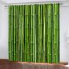 HUANZHUANG Home Interior Curtains 3D Botanical Green Bamboo Window 2pc занавеска для спальни гостиной затемняющие шторы