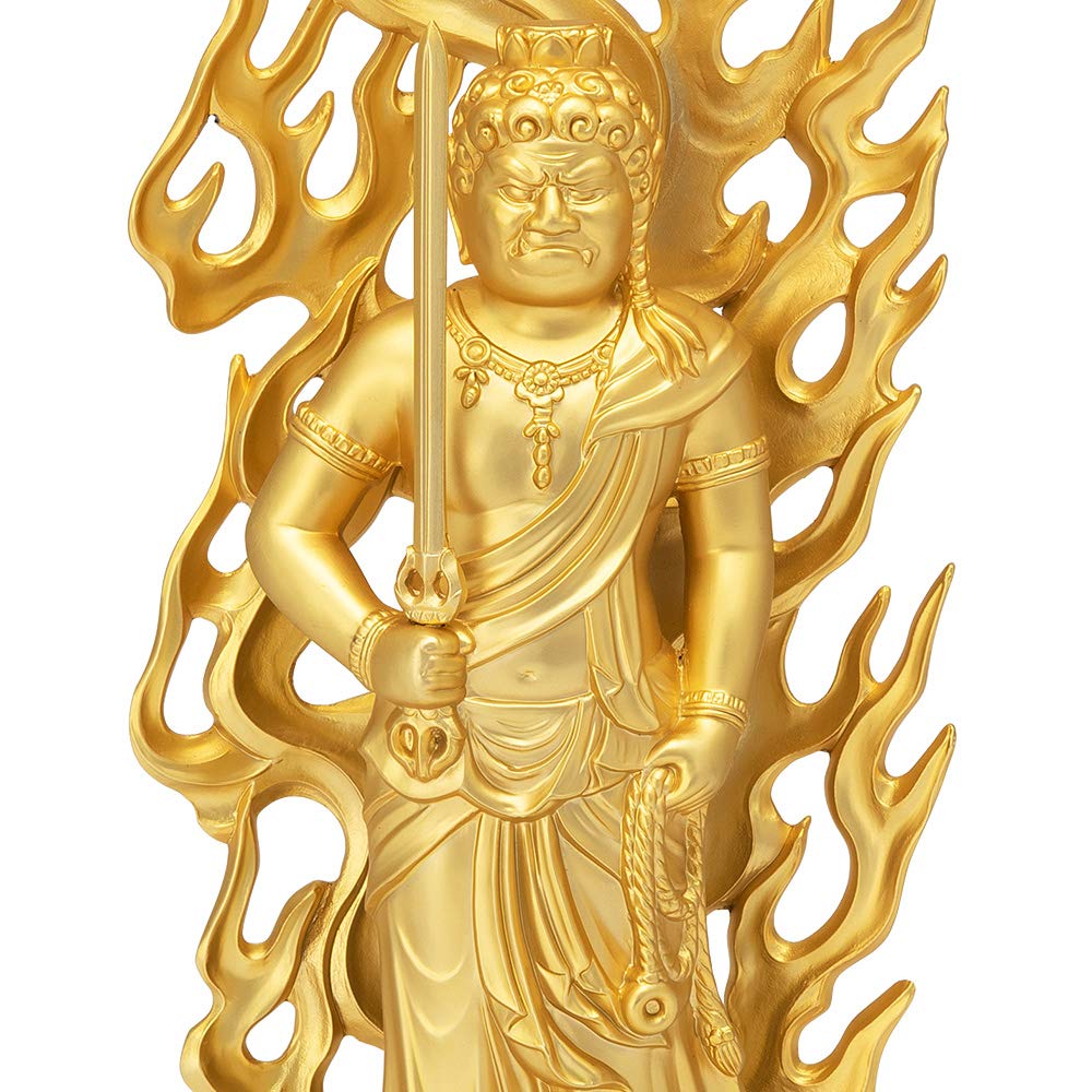 Buddhist altar shop Takita Shoten Статуя Будды Фудо Мёо, сплав с золотым покрытием, 21 см x ширина, автор Хидеун, отпугивает добрые благословения, выпущенные Такита Сётэн