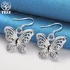 925 Sterling Silver Hollow Butterfly Drop Earring Jewelry