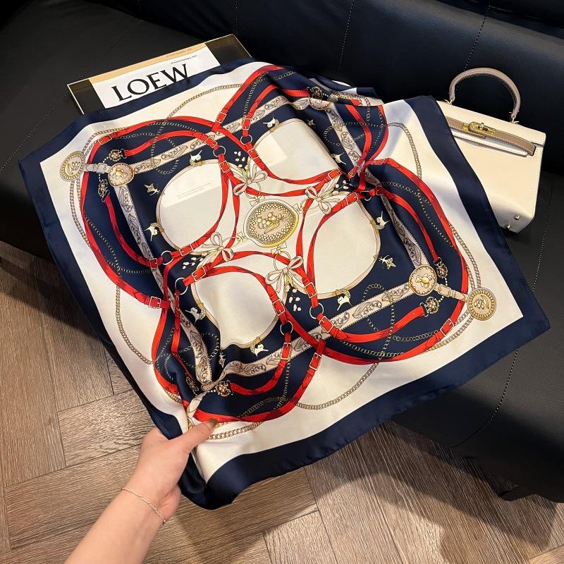 Temperament square scarf women's high-end small scarf summer neck protection scarf decoration spring and autumn versatile thin sunscreen 71 silk scarf