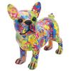 [A3847] - Resin Figurine 'French Bulldog' Splash Multicolored - 23x20x12 Cm