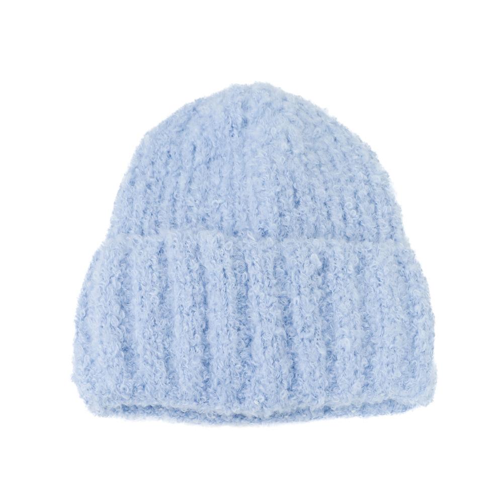 Korean Version of Women's Wool Hat Fashionable and Versatile Big Head Ear Protection Cold Cold Hat Solid Color Simple Hat