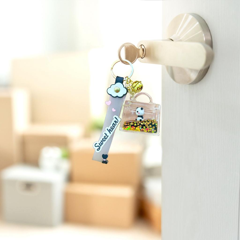 Брелок для ключей с изображением мультфильма, акриловый кулон «Зыбучий песок», 1 мл