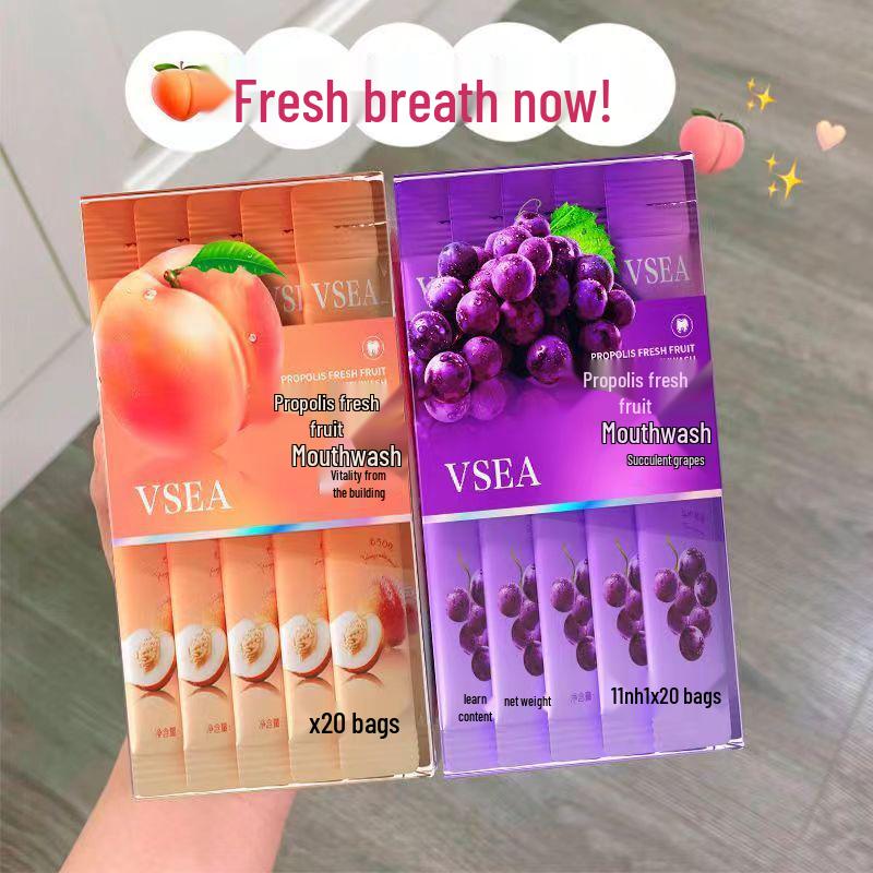 VSEA Мятный ополаскиватель для рта: Освежает дыхание, Отбеливает зубы, Удаление зубного налета, Одноразовый. Любимчик TikTok!