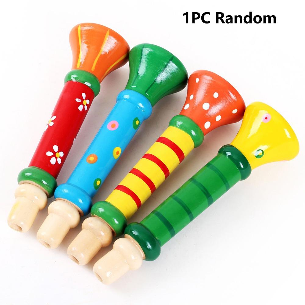 Montessori Toys Wooden Trumpet Toy Sound Training Games Children's Whistles Gifts for Children