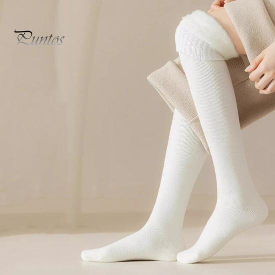 Плюшевые носки выше колена с антискользящим эффектом - Утолщенные и теплые для различных случаев